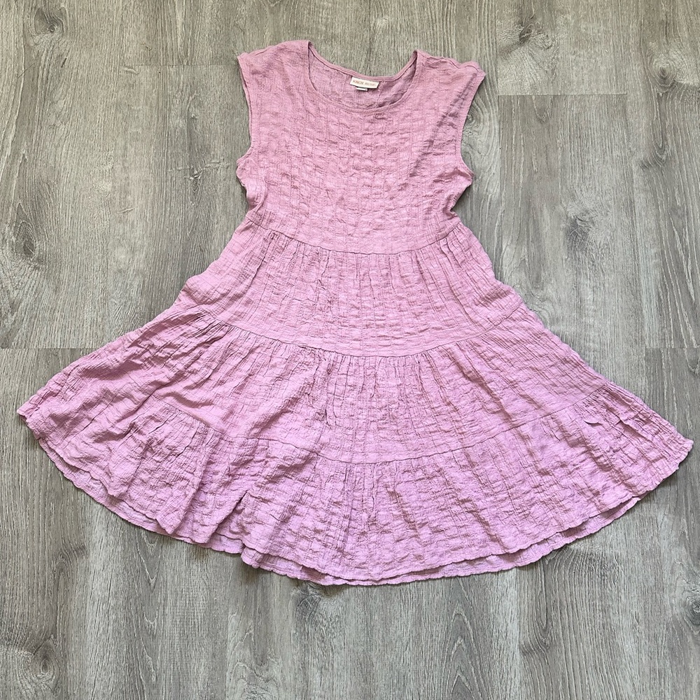 Knox Rose Textured Mauve scoop neck‎ sleeveless tiered dress